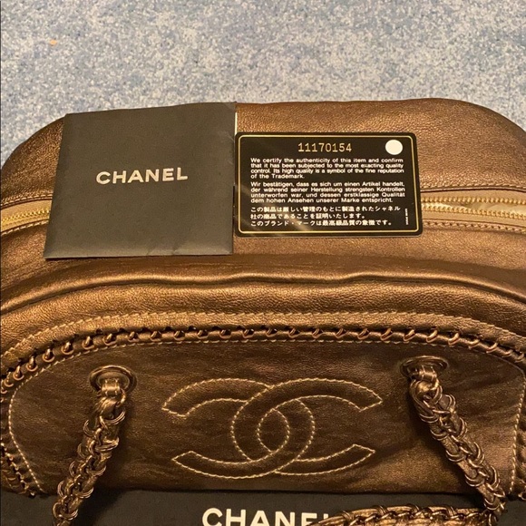 Metallic Chanel Bowling Bag with Box - Picture 6 of 7